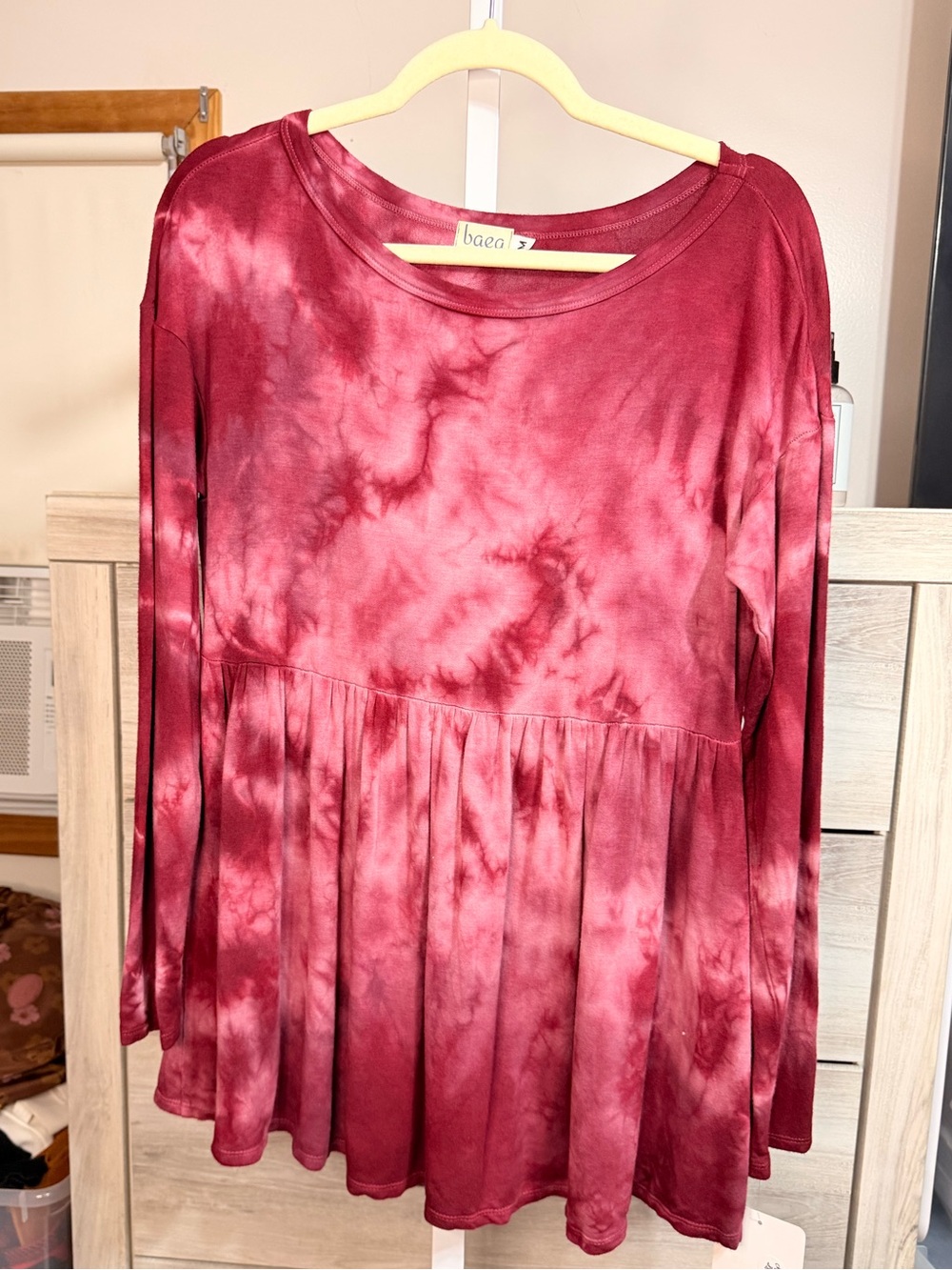 Baea Tie-Dye Peplum Tunic Top NWT - Size M